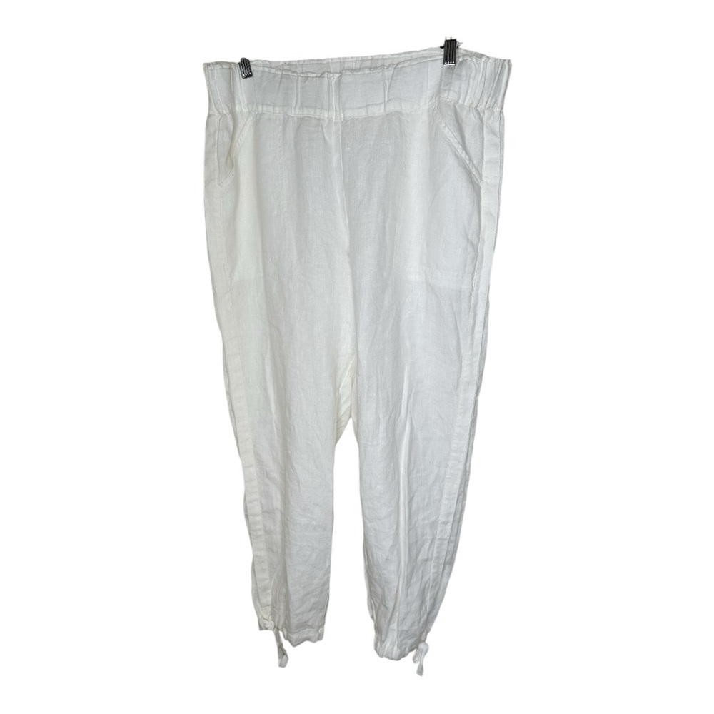 J. Jill Pure Jill Linen Pants Ankle Ties Ivory Size Large Tall New With Tags